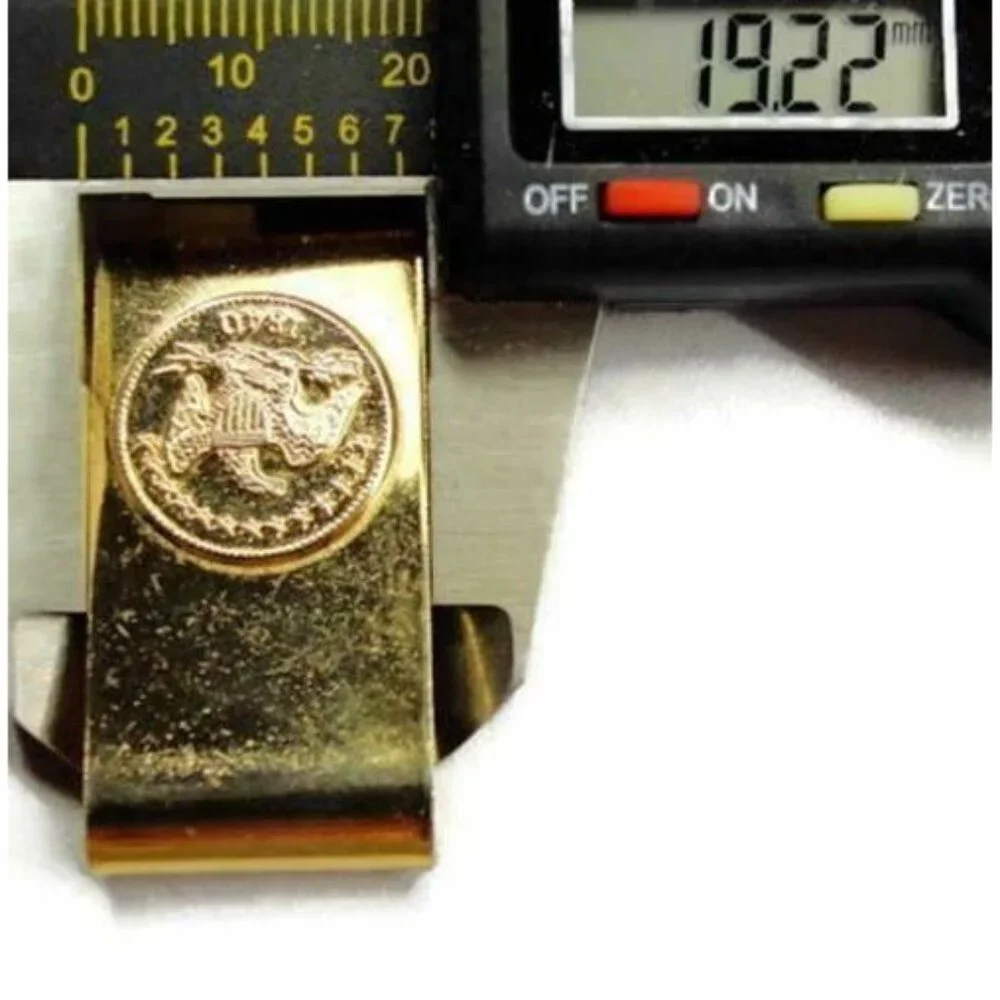 Money Clip Patriotic Eagle Wallet Credit Card Cash ID Holder Gold Tone Vtg